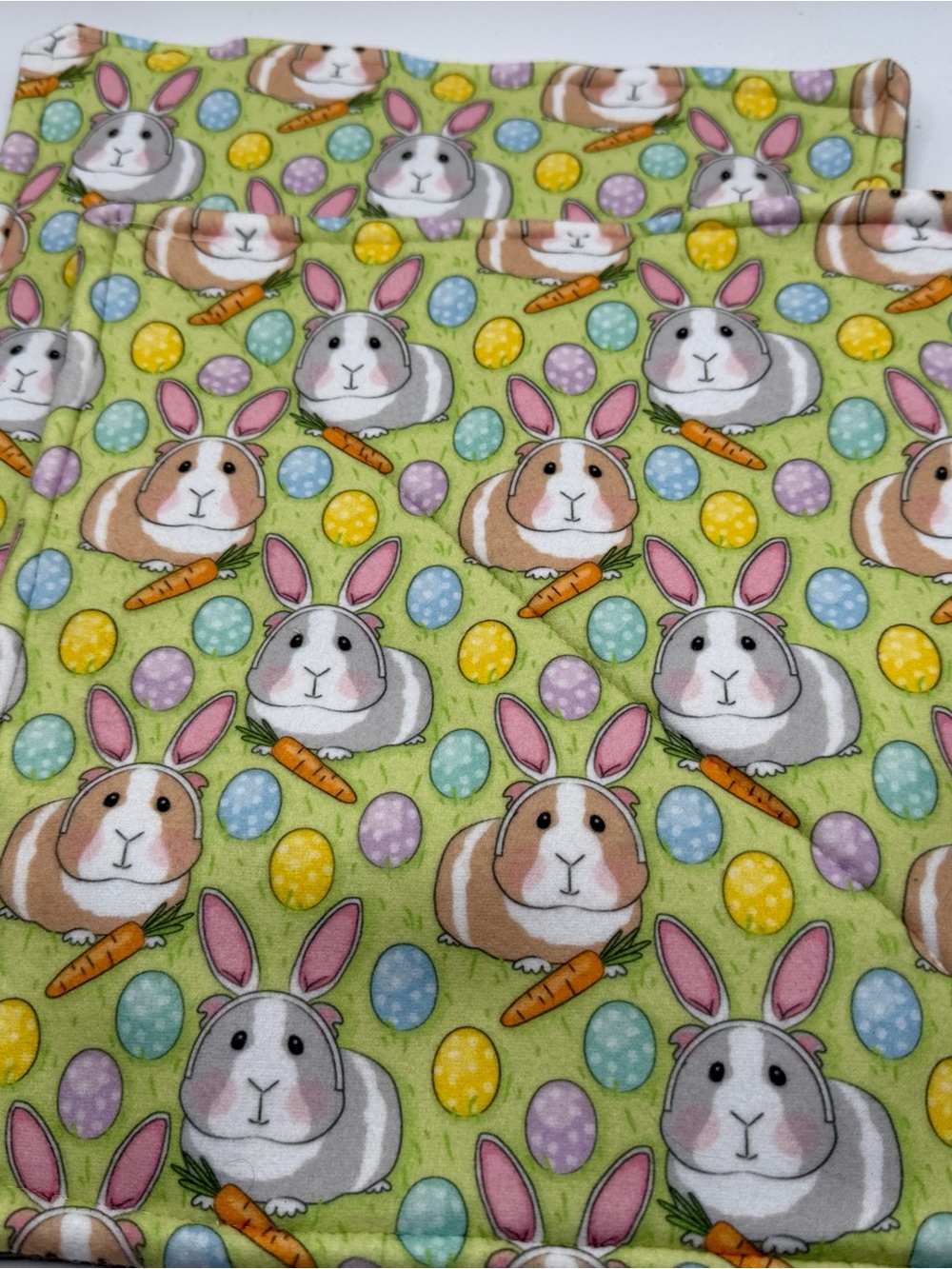Guinea Pig P Piddle Pads  Reversible Fleece 12” Pair Lot 2 Rabbits Easter Bunny